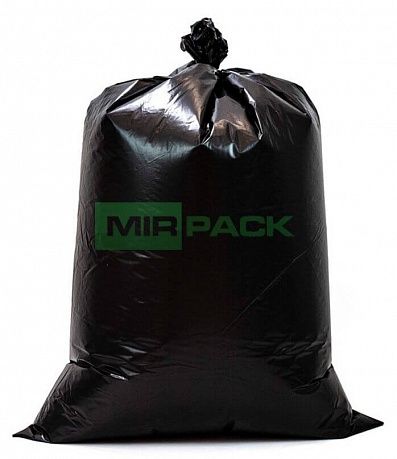 Мешки для мусора 120 л, 80 мкм, ПВД, 10 шт. черные, 2х слойные, обезличенные - Вид 1